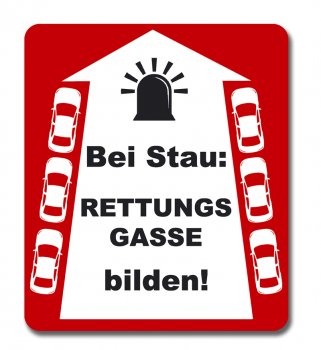 Aufkleber Rettungsgasse bilden